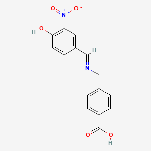 4-({[(E)-(4-hydroxy-3-nitrophenyl)methylidene]amino}methyl)benzoic acid