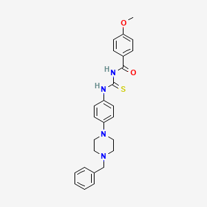 molecular formula C26H28N4O2S B15154938 N-{[4-(4-benzylpiperazin-1-yl)phenyl]carbamothioyl}-4-methoxybenzamide 