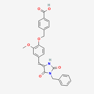 4-[[4-[(1-Benzyl-2,5-dioxoimidazolidin-4-ylidene)methyl]-2-methoxyphenoxy]methyl]benzoic acid