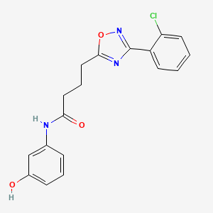 4-[3-(2-chlorophenyl)-1,2,4-oxadiazol-5-yl]-N-(3-hydroxyphenyl)butanamide