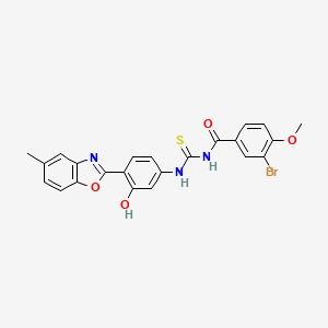 3-bromo-N-{[3-hydroxy-4-(5-methyl-1,3-benzoxazol-2-yl)phenyl]carbamothioyl}-4-methoxybenzamide