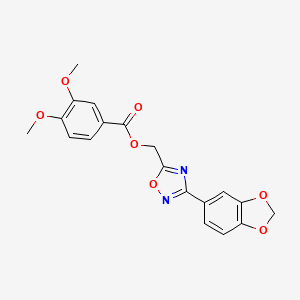 [3-(1,3-Benzodioxol-5-yl)-1,2,4-oxadiazol-5-yl]methyl 3,4-dimethoxybenzoate