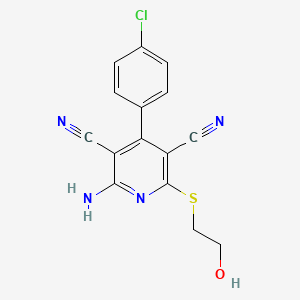 2-Amino-4-(4-chlorophenyl)-6-[(2-hydroxyethyl)sulfanyl]pyridine-3,5-dicarbonitrile