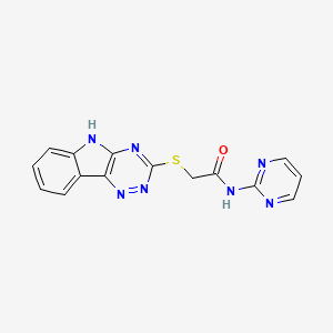 N-(pyrimidin-2-yl)-2-(5H-[1,2,4]triazino[5,6-b]indol-3-ylsulfanyl)acetamide