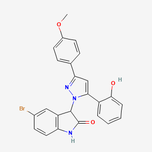 5-bromo-3-[5-(2-hydroxyphenyl)-3-(4-methoxyphenyl)-1H-pyrazol-1-yl]-1,3-dihydro-2H-indol-2-one