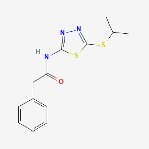 molecular formula C13H15N3OS2 B15155151 N-(5-(isopropylthio)-1,3,4-thiadiazol-2-yl)-2-phenylacetamide 