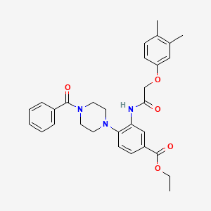 Ethyl 3-{[(3,4-dimethylphenoxy)acetyl]amino}-4-[4-(phenylcarbonyl)piperazin-1-yl]benzoate