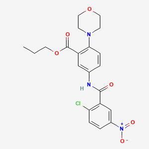 Propyl 5-{[(2-chloro-5-nitrophenyl)carbonyl]amino}-2-(morpholin-4-yl)benzoate