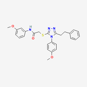 N-(3-methoxyphenyl)-2-{[4-(4-methoxyphenyl)-5-(2-phenylethyl)-4H-1,2,4-triazol-3-yl]sulfanyl}acetamide