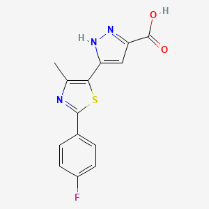 3-[2-(4-fluorophenyl)-4-methyl-1,3-thiazol-5-yl]-1H-pyrazole-5-carboxylic acid