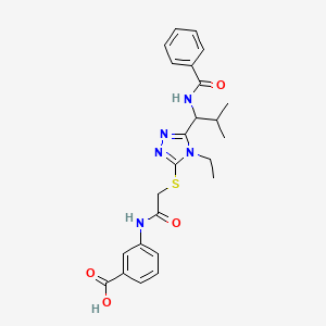 3-({[(4-ethyl-5-{2-methyl-1-[(phenylcarbonyl)amino]propyl}-4H-1,2,4-triazol-3-yl)sulfanyl]acetyl}amino)benzoic acid