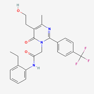 N-(2-ethylphenyl)-2-[5-(2-hydroxyethyl)-4-methyl-6-oxo-2-[4-(trifluoromethyl)phenyl]pyrimidin-1(6H)-yl]acetamide