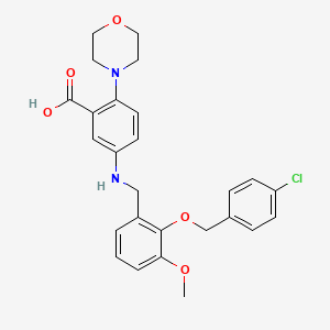 molecular formula C26H27ClN2O5 B15155461 5-({2-[(4-Chlorobenzyl)oxy]-3-methoxybenzyl}amino)-2-(morpholin-4-yl)benzoic acid 