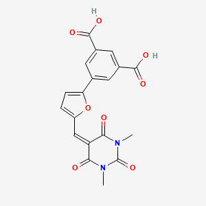 5-{5-[(1,3-dimethyl-2,4,6-trioxotetrahydropyrimidin-5(2H)-ylidene)methyl]furan-2-yl}benzene-1,3-dicarboxylic acid