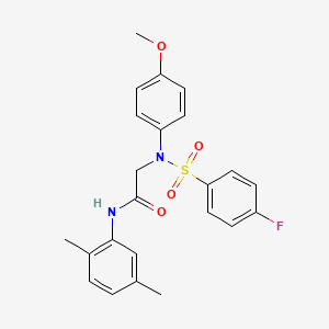 molecular formula C23H23FN2O4S B15155543 N-(2,5-dimethylphenyl)-N~2~-[(4-fluorophenyl)sulfonyl]-N~2~-(4-methoxyphenyl)glycinamide 