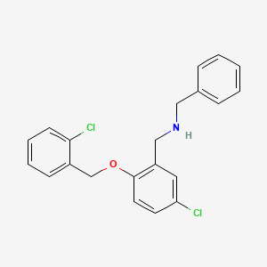 N-benzyl-1-{5-chloro-2-[(2-chlorobenzyl)oxy]phenyl}methanamine