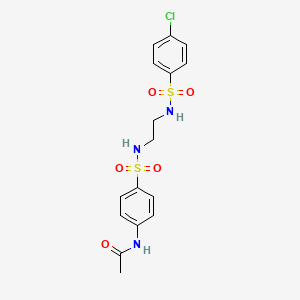 N-{4-[(2-{[(4-chlorophenyl)sulfonyl]amino}ethyl)sulfamoyl]phenyl}acetamide