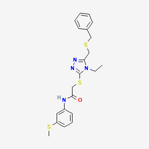 2-({5-[(benzylsulfanyl)methyl]-4-ethyl-4H-1,2,4-triazol-3-yl}sulfanyl)-N-[3-(methylsulfanyl)phenyl]acetamide