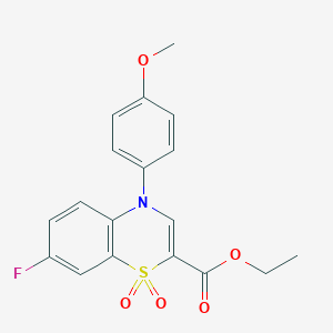 ethyl 7-fluoro-4-(4-methoxyphenyl)-4H-1,4-benzothiazine-2-carboxylate 1,1-dioxide