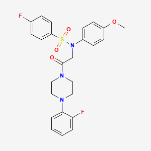 4-fluoro-N-{2-[4-(2-fluorophenyl)piperazin-1-yl]-2-oxoethyl}-N-(4-methoxyphenyl)benzenesulfonamide