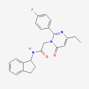 N-(2,3-dihydro-1H-inden-1-yl)-2-[4-ethyl-2-(4-fluorophenyl)-6-oxopyrimidin-1(6H)-yl]acetamide