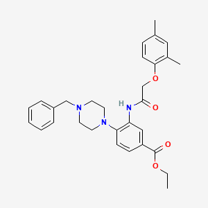 Ethyl 4-(4-benzylpiperazin-1-yl)-3-{[(2,4-dimethylphenoxy)acetyl]amino}benzoate