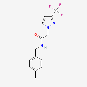 N-[(4-methylphenyl)methyl]-2-[3-(trifluoromethyl)pyrazol-1-yl]acetamide