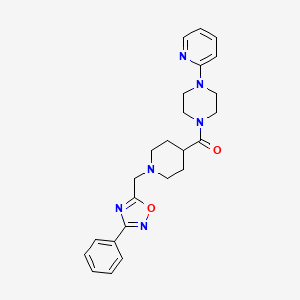 {1-[(3-Phenyl-1,2,4-oxadiazol-5-yl)methyl]piperidin-4-yl}[4-(pyridin-2-yl)piperazin-1-yl]methanone