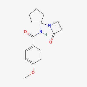 4-methoxy-N-[1-(2-oxoazetidin-1-yl)cyclopentyl]benzamide