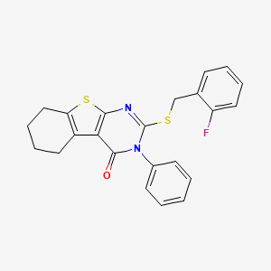 2-[(2-fluorobenzyl)sulfanyl]-3-phenyl-5,6,7,8-tetrahydro[1]benzothieno[2,3-d]pyrimidin-4(3H)-one