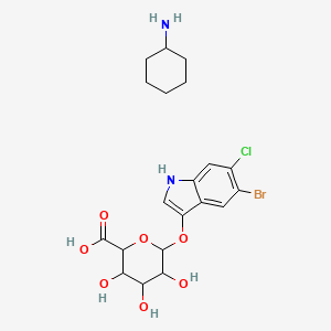 molecular formula C20H26BrClN2O7 B15156591 6-[(5-bromo-6-chloro-1H-indol-3-yl)oxy]-3,4,5-trihydroxyoxane-2-carboxylic acid; cyclohexylamine 