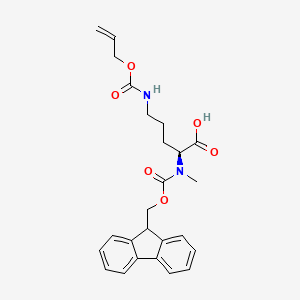 molecular formula C25H28N2O6 B15156604 (2S)-2-{[(9H-fluoren-9-ylmethoxy)carbonyl](methyl)amino}-5-{[(prop-2-en-1-yloxy)carbonyl]amino}pentanoic acid 