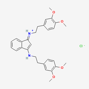 molecular formula C29H33ClN2O4 B15156725 2-(3,4-dimethoxyphenyl)-N-(3-{[2-(3,4-dimethoxyphenyl)ethyl]amino}inden-1-ylidene)ethanaminium chloride 