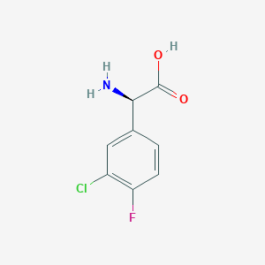 molecular formula C8H7ClFNO2 B15156893 (2R)-2-amino-2-(3-chloro-4-fluorophenyl)acetic acid 