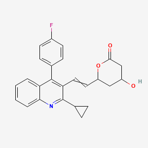 6-[2-[2-Cyclopropyl-4-(4-fluorophenyl)quinolin-3-yl]ethenyl]-4-hydroxyoxan-2-one