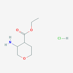 molecular formula C8H16ClNO3 B15156952 Ethyl 3-aminooxane-4-carboxylate hydrochloride 