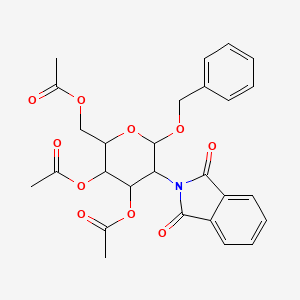 molecular formula C27H27NO10 B15156958 [3,4-Diacetyloxy-5-(1,3-dioxoisoindol-2-yl)-6-phenylmethoxyoxan-2-yl]methyl acetate 