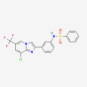 molecular formula C20H13ClF3N3O2S B15157010 N-{3-[8-chloro-6-(trifluoromethyl)imidazo[1,2-a]pyridin-2-yl]phenyl}benzenesulfonamide 