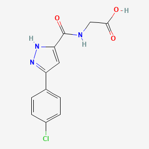 molecular formula C12H10ClN3O3 B15157063 2-{[3-(4-chlorophenyl)-1H-pyrazol-5-yl]formamido}acetic acid 