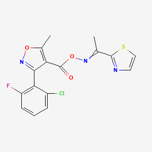 molecular formula C16H11ClFN3O3S B15157097 [1-(1,3-Thiazol-2-YL)ethylidene]amino 3-(2-chloro-6-fluorophenyl)-5-methyl-1,2-oxazole-4-carboxylate 