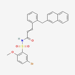 molecular formula C27H22BrNO4S B15157125 N-(5-bromo-2-methoxyphenyl)sulfonyl-3-[2-(naphthalen-2-ylmethyl)phenyl]prop-2-enamide 