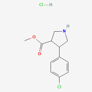 molecular formula C12H15Cl2NO2 B1515784 Methyl 4-(4-chlorophenyl)pyrrolidine-3-carboxylate hydrochloride CAS No. 862283-71-4