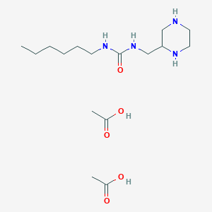 Urea, N-hexyl-N'-(2-piperazinylmethyl)-, diacetate