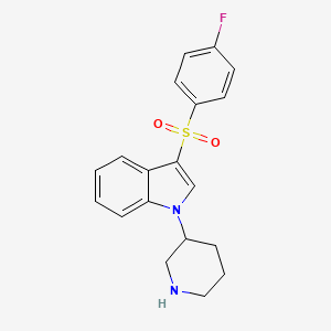 1H-Indole, 3-[(4-fluorophenyl)sulfonyl]-1-(3-piperidinyl)-