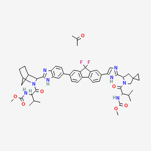 molecular formula C52H60F2N8O7 B15158386 Ledipasvir (acetone) 