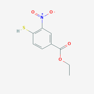 molecular formula C9H9NO4S B15158412 4-Mercapto-3-nitrobenzoic acid ethyl ester 