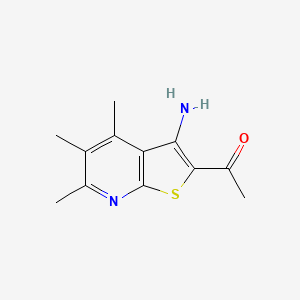molecular formula C12H14N2OS B1515842 1-(3-Amino-4,5,6-trimethylthieno[2,3-b]pyridin-2-yl)ethanone CAS No. 915920-34-2