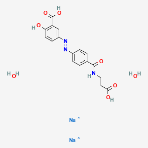 3-(2-{4-[(2-Carboxyethyl)carbamoyl]phenyl}hydrazin-1-ylidene)-6-oxocyclohexa-1,4-diene-1-carboxylic acid dihydrate disodium