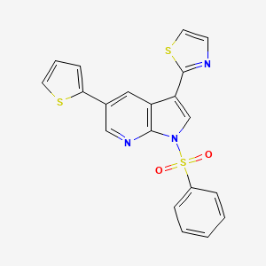 1H-Pyrrolo[2,3-b]pyridine, 1-(phenylsulfonyl)-3-(2-thiazolyl)-5-(2-thienyl)-