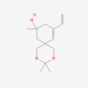 molecular formula C14H22O3 B15158467 10-Ethenyl-3,3,8-trimethyl-2,4-dioxaspiro[5.5]undec-10-en-8-ol CAS No. 656835-20-0